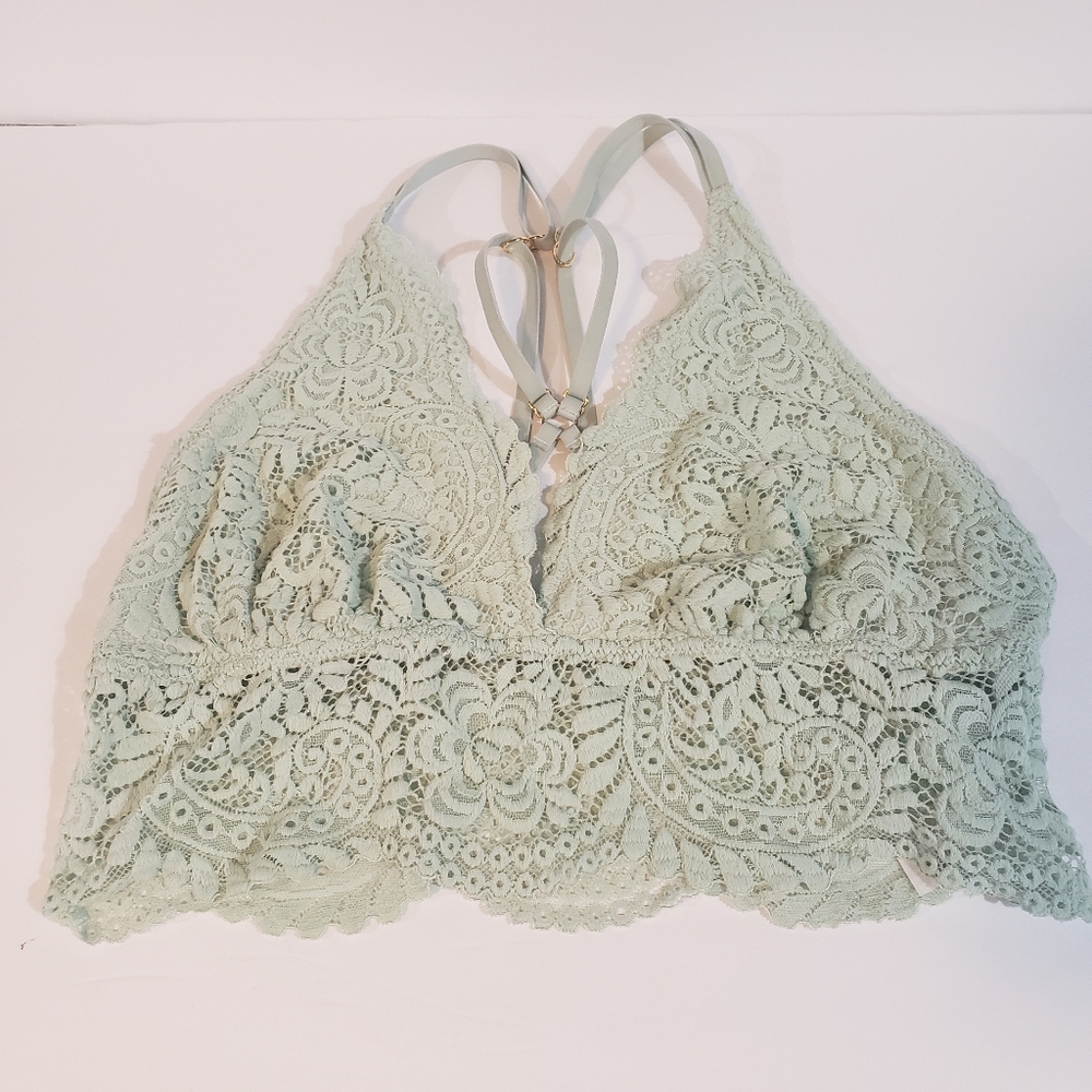 AERIE lace strappy mint green bralet